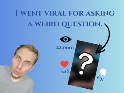 I went viral for asking a weird question, over Robert Biehn looking stunned and an arrow pointing to a hidden post, for The First Stone newsletter.